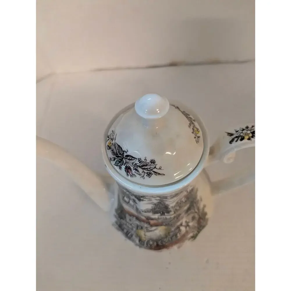 Vintage Staffordshire Shorter & Son Yorkshire Teapot Coffee Pot Ironstone 9.5